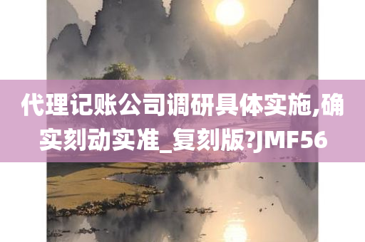 代理记账公司调研具体实施,确实刻动实准_复刻版?JMF56