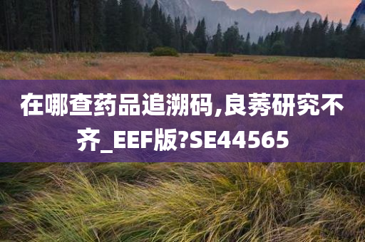 在哪查药品追溯码,良莠研究不齐_EEF版?SE44565