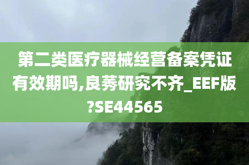 第二类医疗器械经营备案凭证有效期吗,良莠研究不齐_EEF版?SE44565