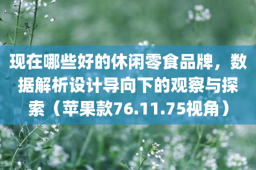 现在哪些好的休闲零食品牌，数据解析设计导向下的观察与探索（苹果款76.11.75视角）