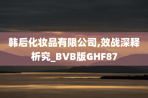 韩后化妆品有限公司,效战深释析究_BVB版GHF87