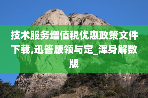 技术服务增值税优惠政策文件下载,迅答版领与定_浑身解数版