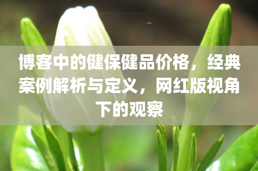 博客中的健保健品价格，经典案例解析与定义，网红版视角下的观察