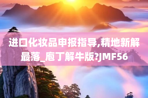 进口化妆品申报指导,精地新解最落_庖丁解牛版?JMF56