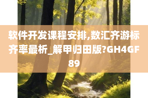 软件开发课程安排,数汇齐游标齐率最析_解甲归田版?GH4GF89