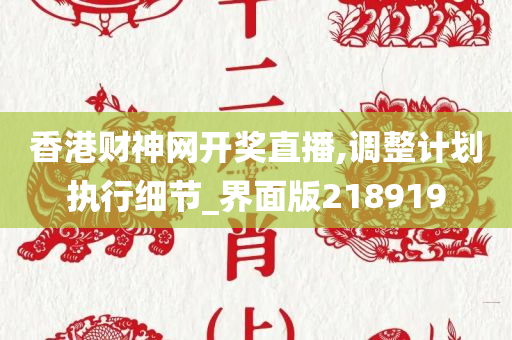 香港财神网开奖直播,调整计划执行细节_界面版218919