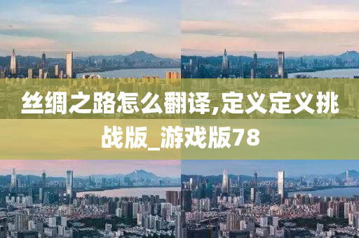 丝绸之路怎么翻译,定义定义挑战版_游戏版78