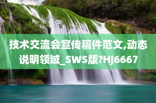 技术交流会宣传稿件范文,动态说明领域_SWS版?HJ6667