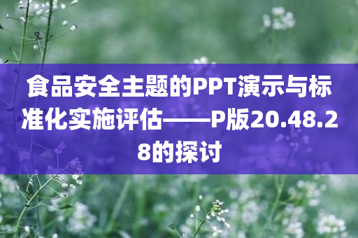 食品安全主题的PPT演示与标准化实施评估——P版20.48.28的探讨