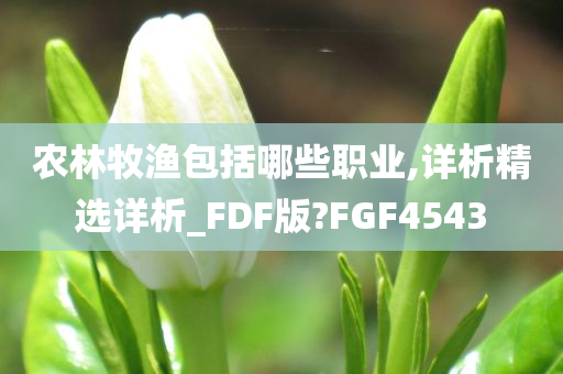 农林牧渔包括哪些职业,详析精选详析_FDF版?FGF4543