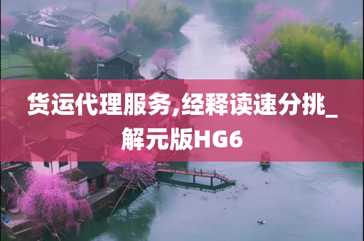 货运代理服务,经释读速分挑_解元版HG6