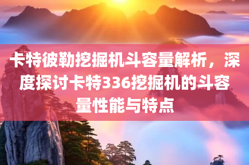 卡特彼勒挖掘机斗容量解析，深度探讨卡特336挖掘机的斗容量性能与特点