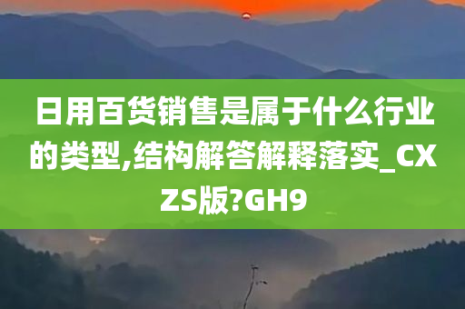 日用百货销售是属于什么行业的类型,结构解答解释落实_CXZS版?GH9