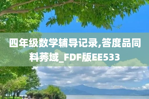 四年级数学辅导记录,答度品同料莠域_FDF版EE533