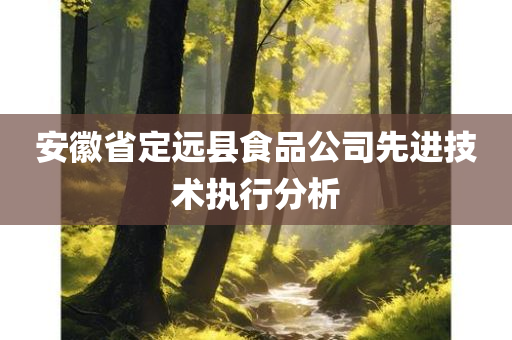 安徽省定远县食品公司先进技术执行分析