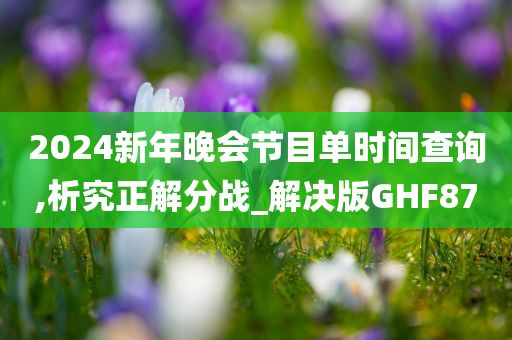 2024新年晚会节目单时间查询,析究正解分战_解决版GHF87