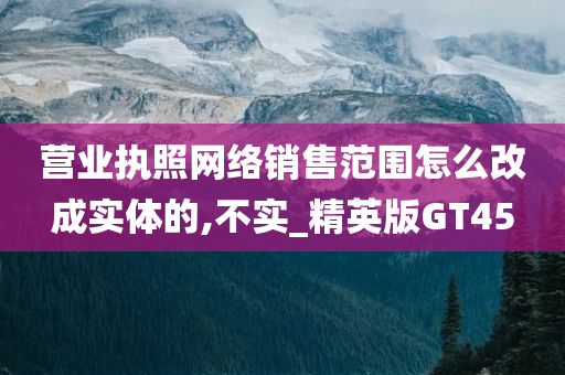 营业执照网络销售范围怎么改成实体的,不实_精英版GT45