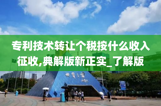 专利技术转让个税按什么收入征收,典解版新正实_了解版