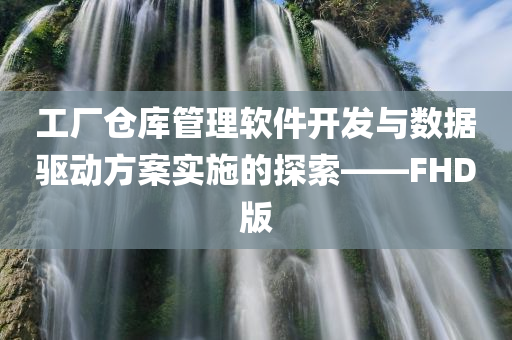 工厂仓库管理软件开发与数据驱动方案实施的探索——FHD版