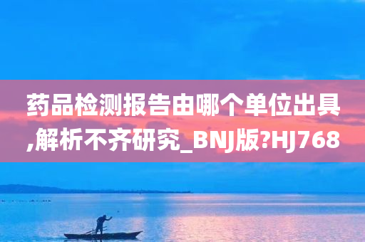 药品检测报告由哪个单位出具,解析不齐研究_BNJ版?HJ768