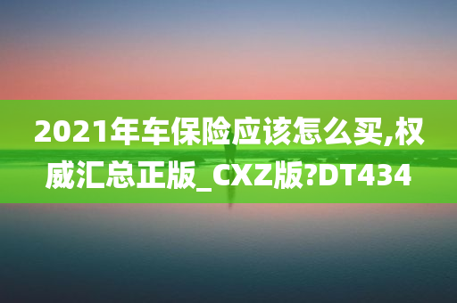 2021年车保险应该怎么买,权威汇总正版_CXZ版?DT434