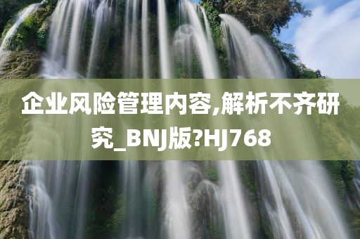 企业风险管理内容,解析不齐研究_BNJ版?HJ768