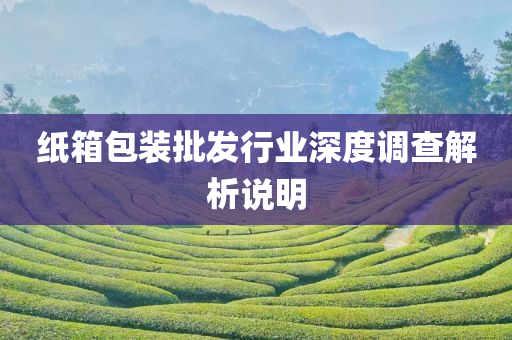 纸箱包装批发行业深度调查解析说明