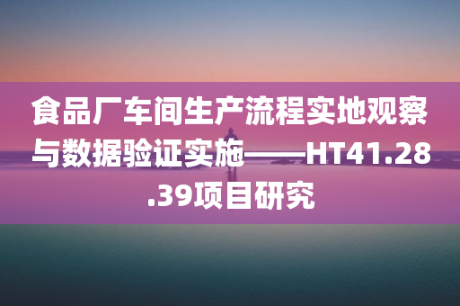 食品厂车间生产流程实地观察与数据验证实施——HT41.28.39项目研究