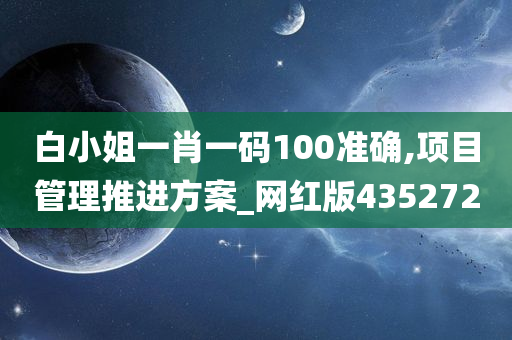 白小姐一肖一码100准确,项目管理推进方案_网红版435272