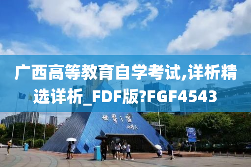 广西高等教育自学考试,详析精选详析_FDF版?FGF4543